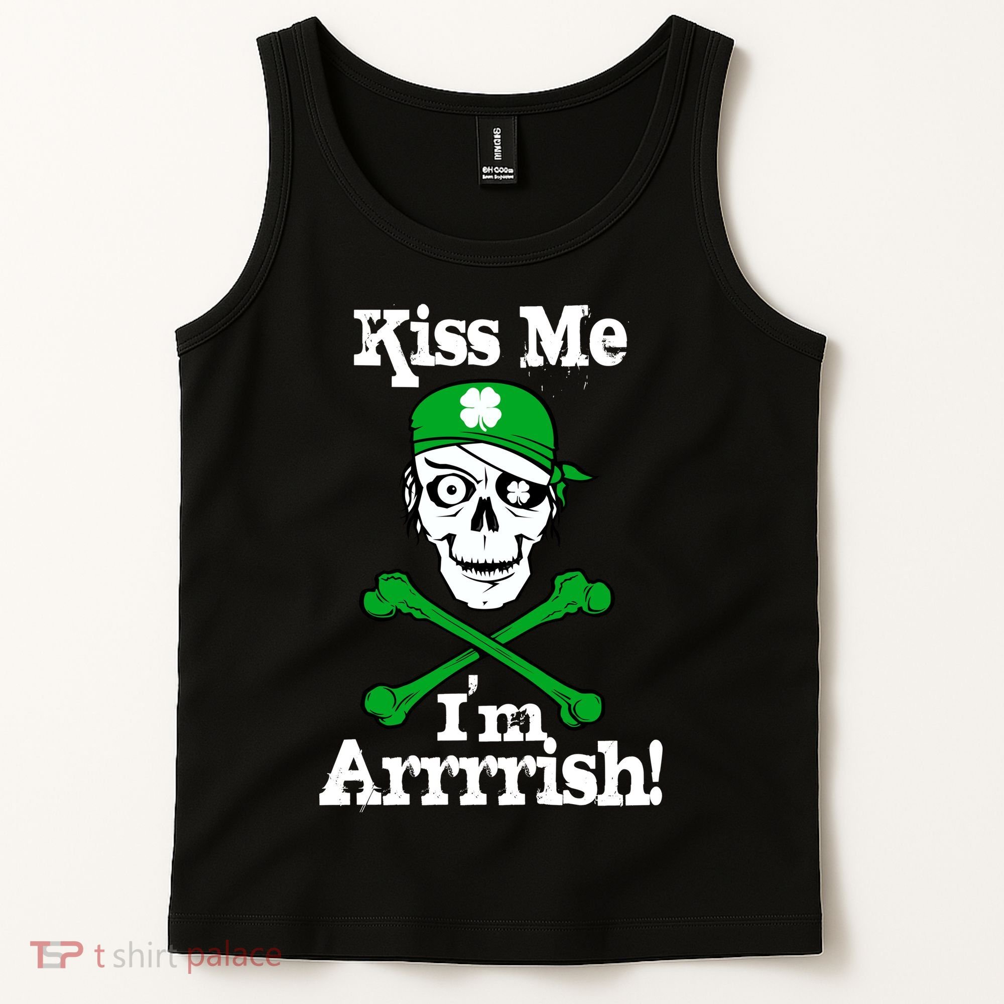 Kiss Me I'm Arrrish Pirate St. Patrick's Day Tank Top