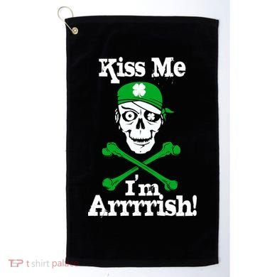 Kiss Me I'm Arrrish Pirate St. Patrick's Day Golf Towel