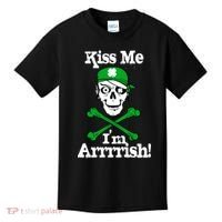 Kiss Me I'm Arrrish Pirate St. Patrick's Day Kids T-Shirt thumb 0