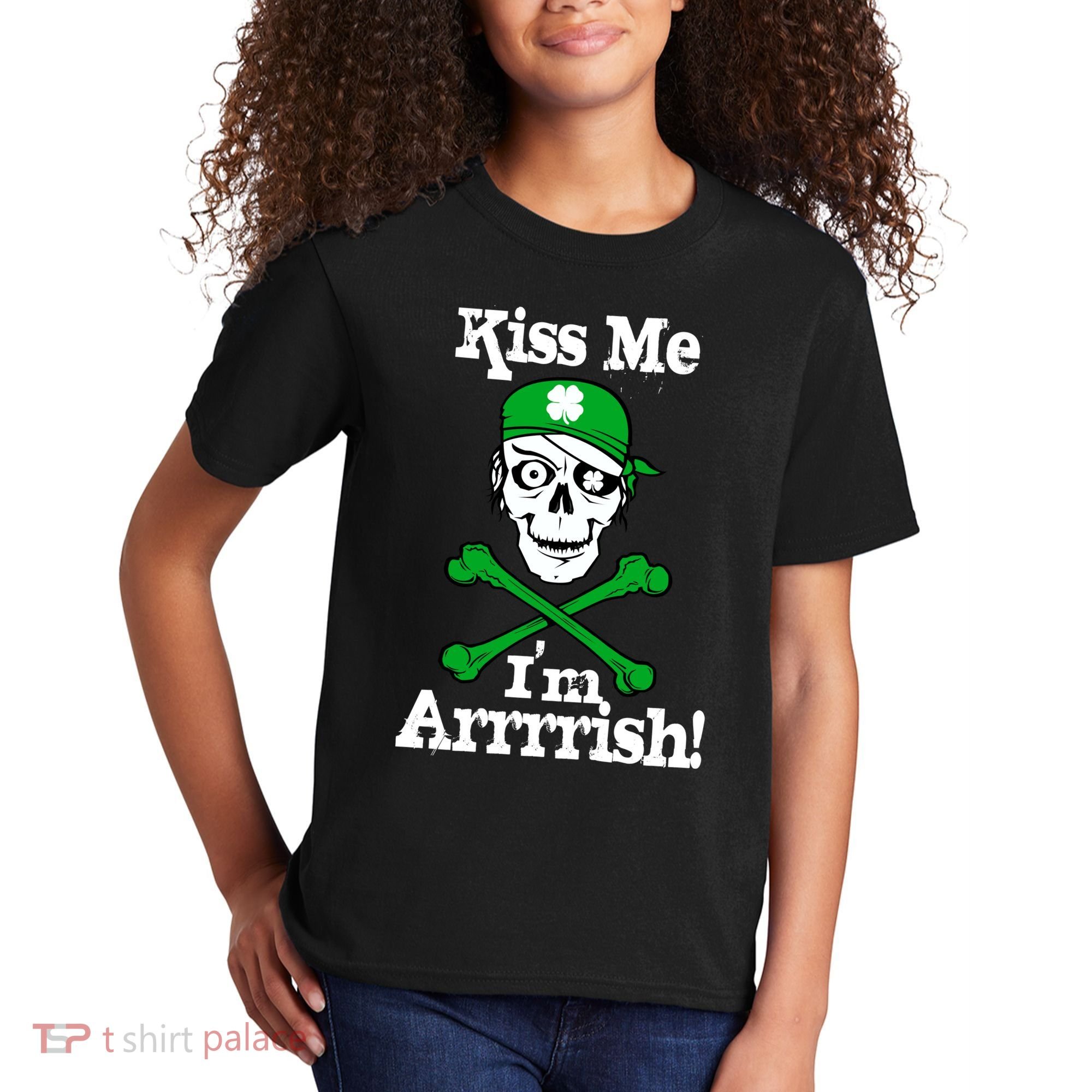 Kiss Me I'm Arrrish Pirate St. Patrick's Day Kids T-Shirt