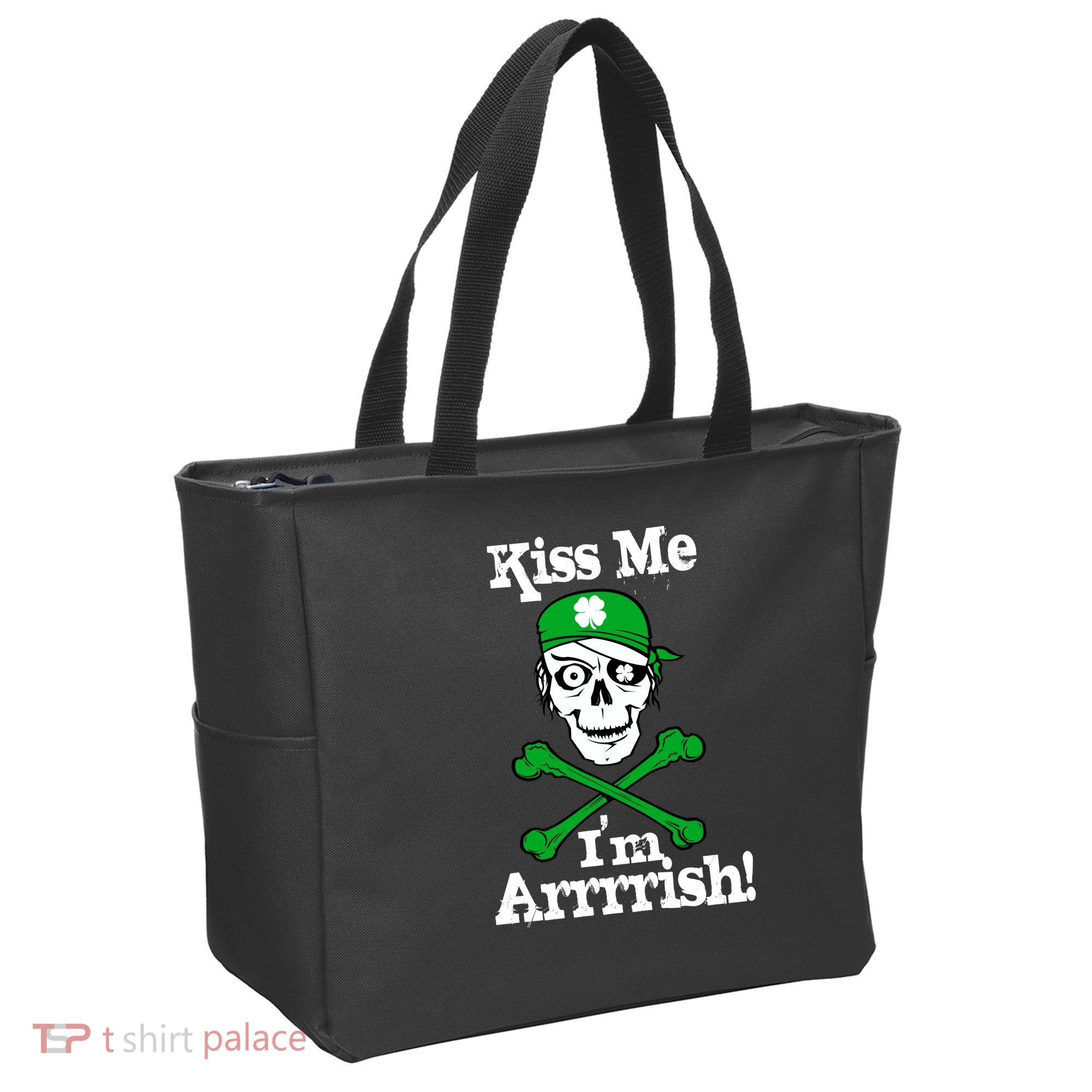 Kiss Me I'm Arrrish Pirate St. Patrick's Day Tote Bag