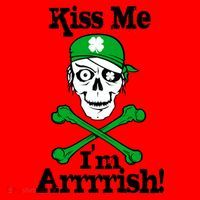 Kiss Me I'm Arrrish Pirate St. Patrick's Day Santa Hat thumb 1