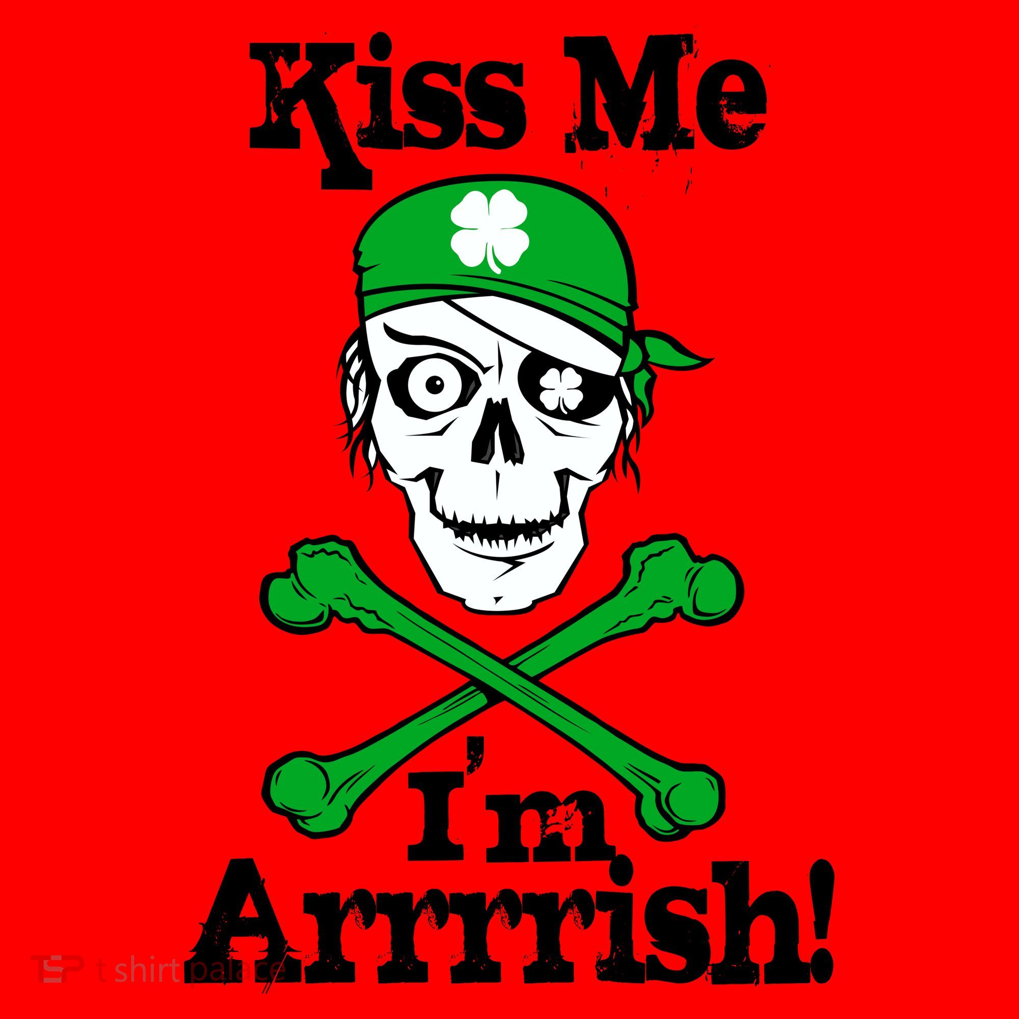 Kiss Me I'm Arrrish Pirate St. Patrick's Day Santa Hat