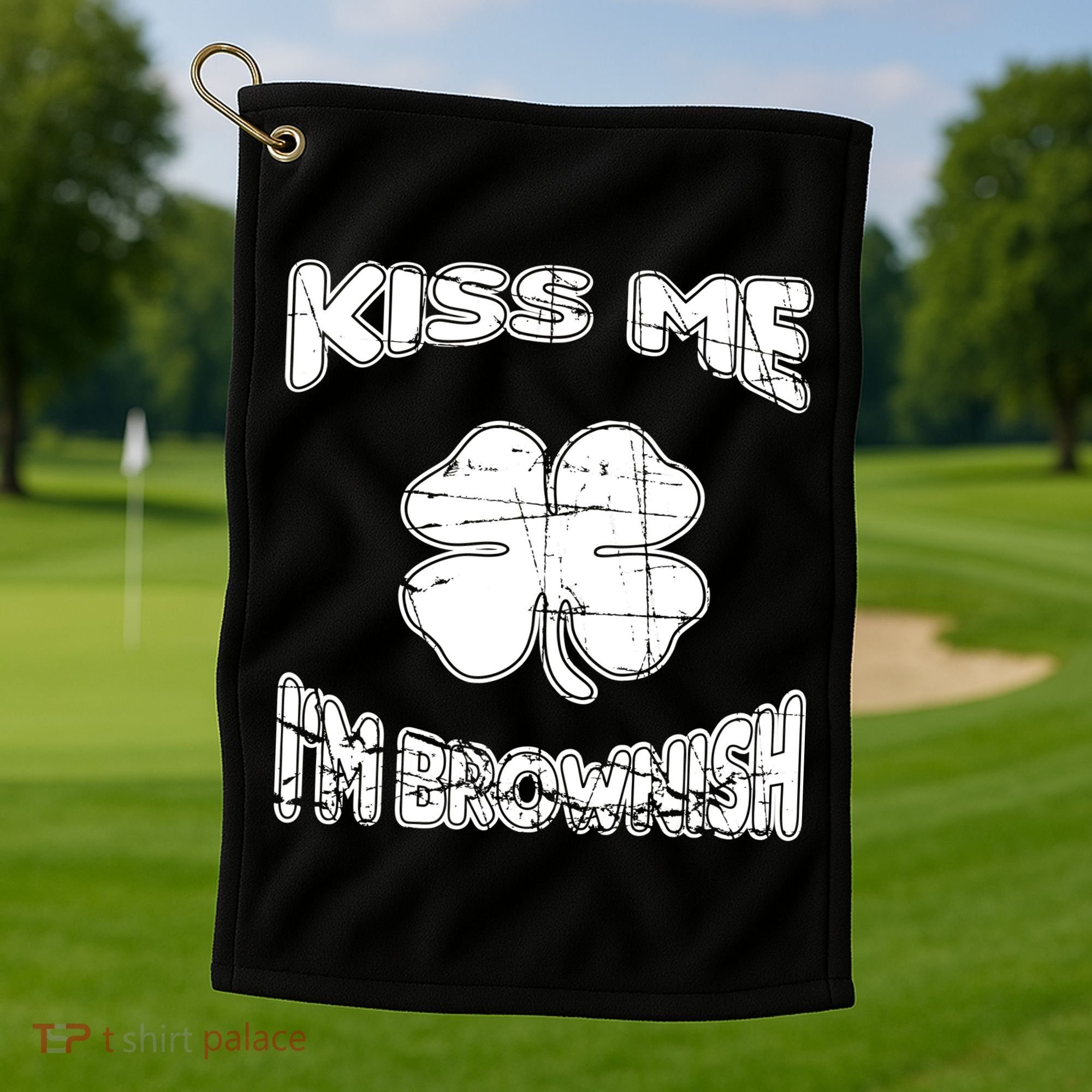 Kiss Me I'm Brownish Irish Golf Towel