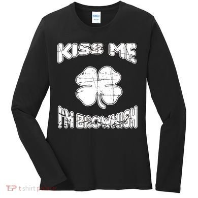 Kiss Me I'm Brownish Irish Women's Long Sleeve Shirt