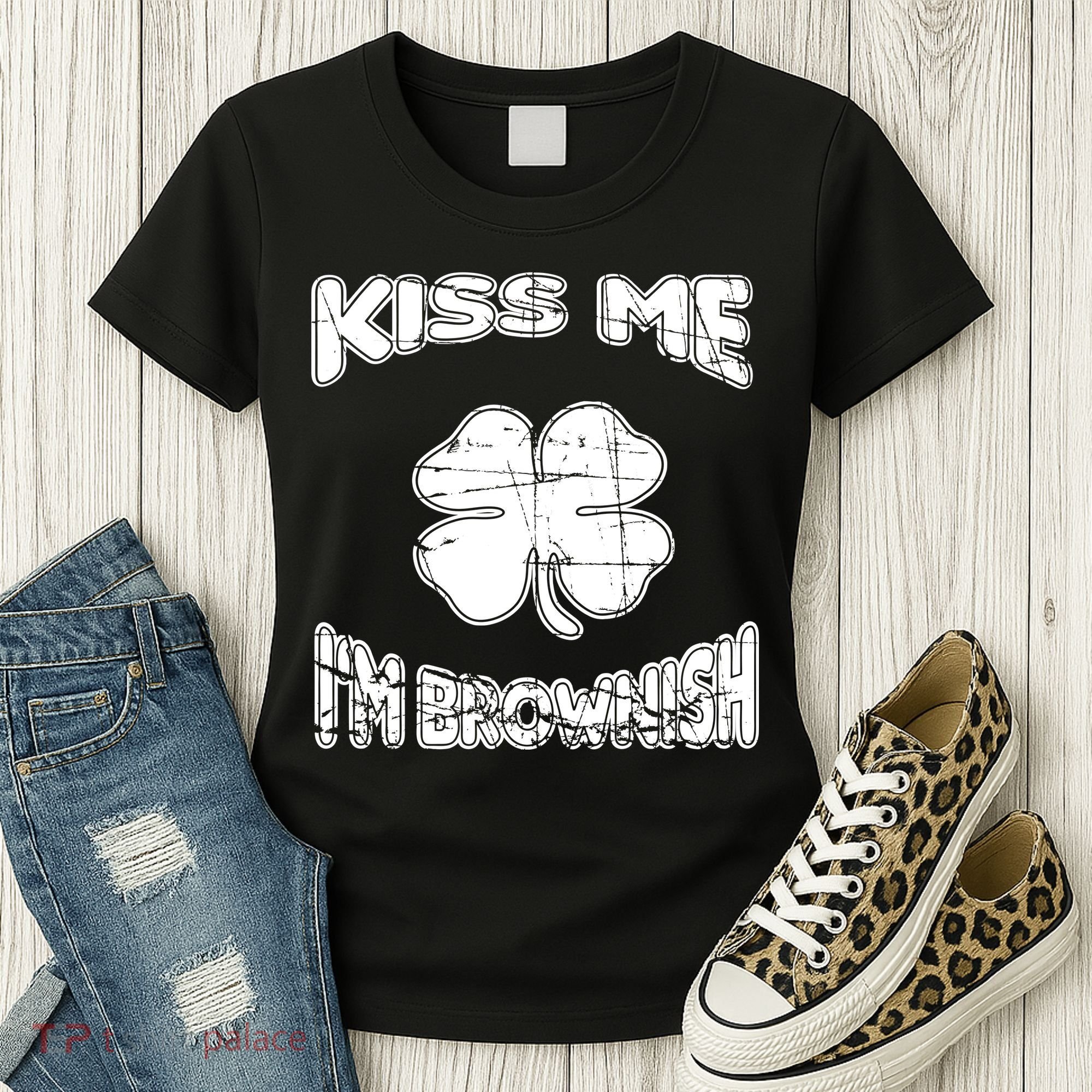 Kiss Me I'm Brownish Irish Women's T-Shirt