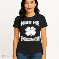 Kiss Me I'm Brownish Irish Women's T-Shirt thumb 4