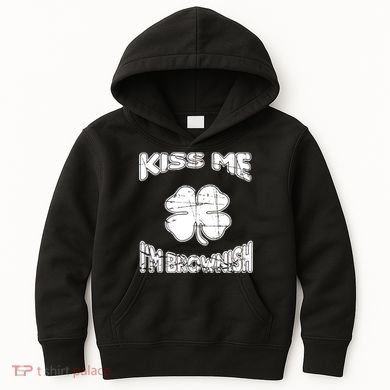 Kiss Me I'm Brownish Irish Kids Hoodie