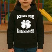 Kiss Me I'm Brownish Irish Kids Hoodie thumb 3