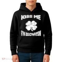 Kiss Me I'm Brownish Irish Kids Hoodie thumb 4