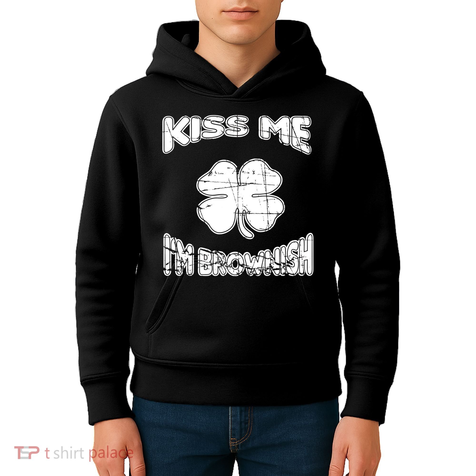 Kiss Me I'm Brownish Irish Kids Hoodie