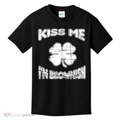 Kiss Me I'm Brownish Irish Kids T-Shirt