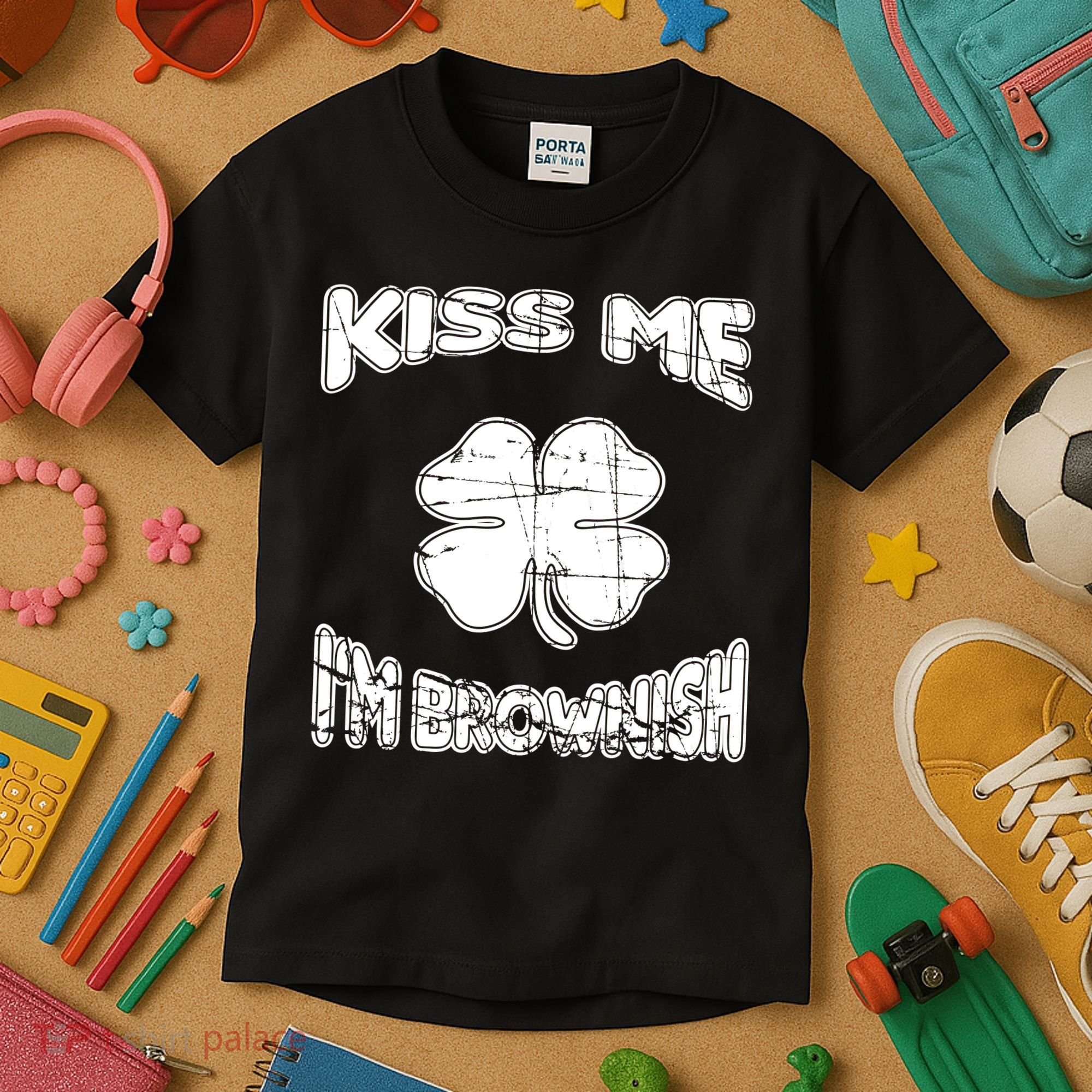 Kiss Me I'm Brownish Irish Kids T-Shirt
