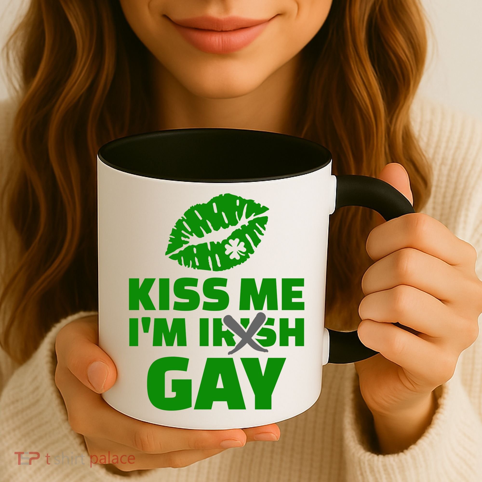 Kiss Me I'm Gay Irish Crossed Off Coffee Mug