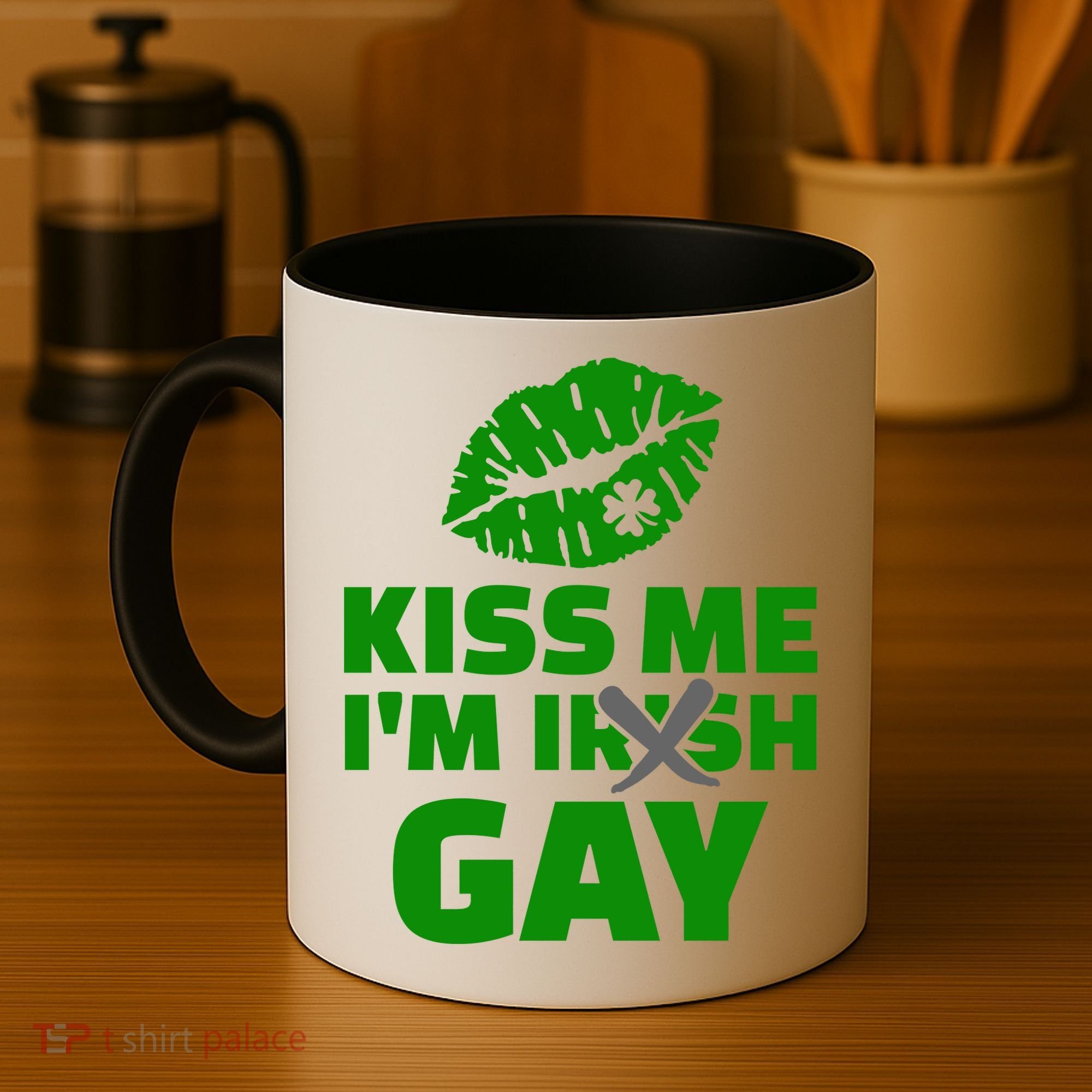 Kiss Me I'm Gay Irish Crossed Off Coffee Mug