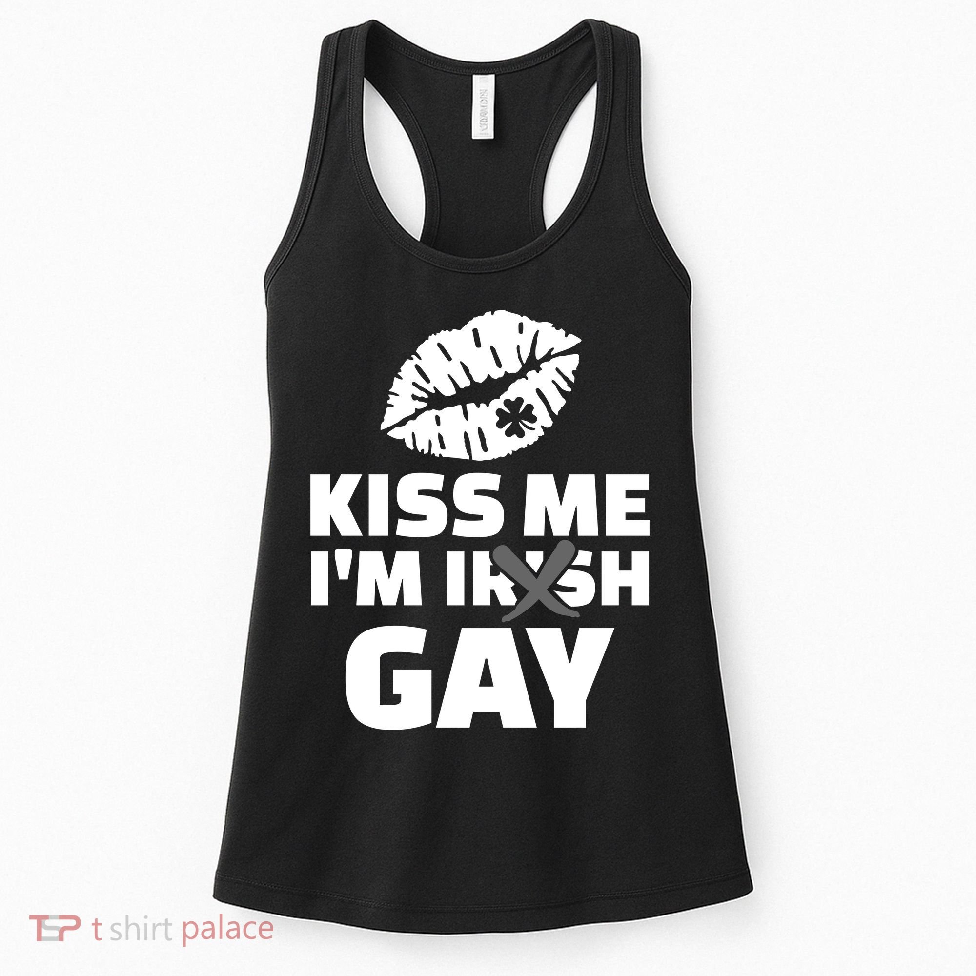 Kiss Me I'm Gay Irish Crossed Off Women's Tank Top