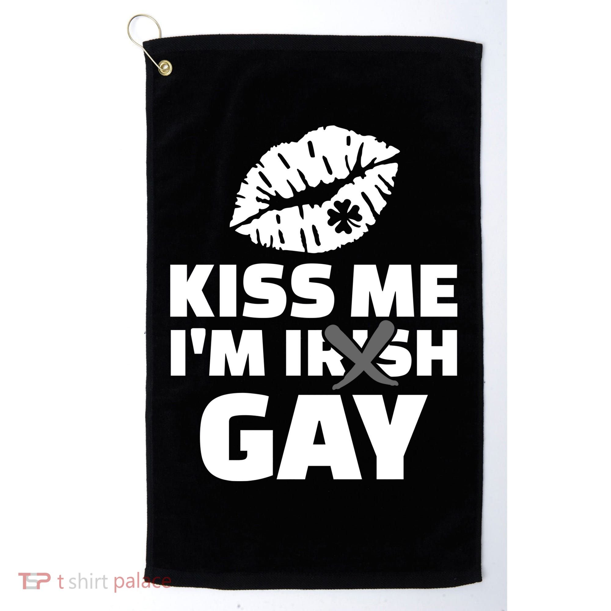Kiss Me I'm Gay Irish Crossed Off Golf Towel