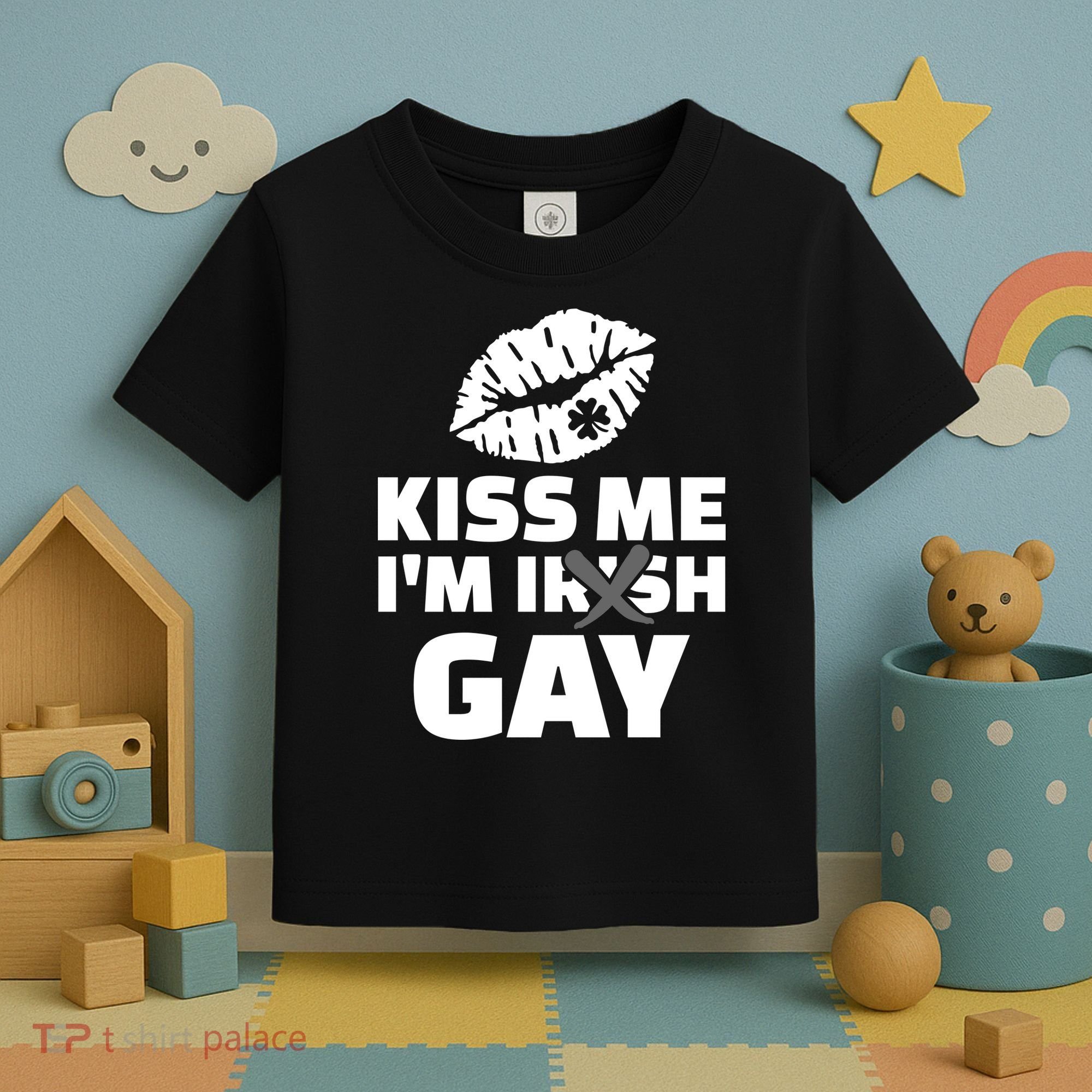 Kiss Me I'm Gay Irish Crossed Off Toddler T-Shirt