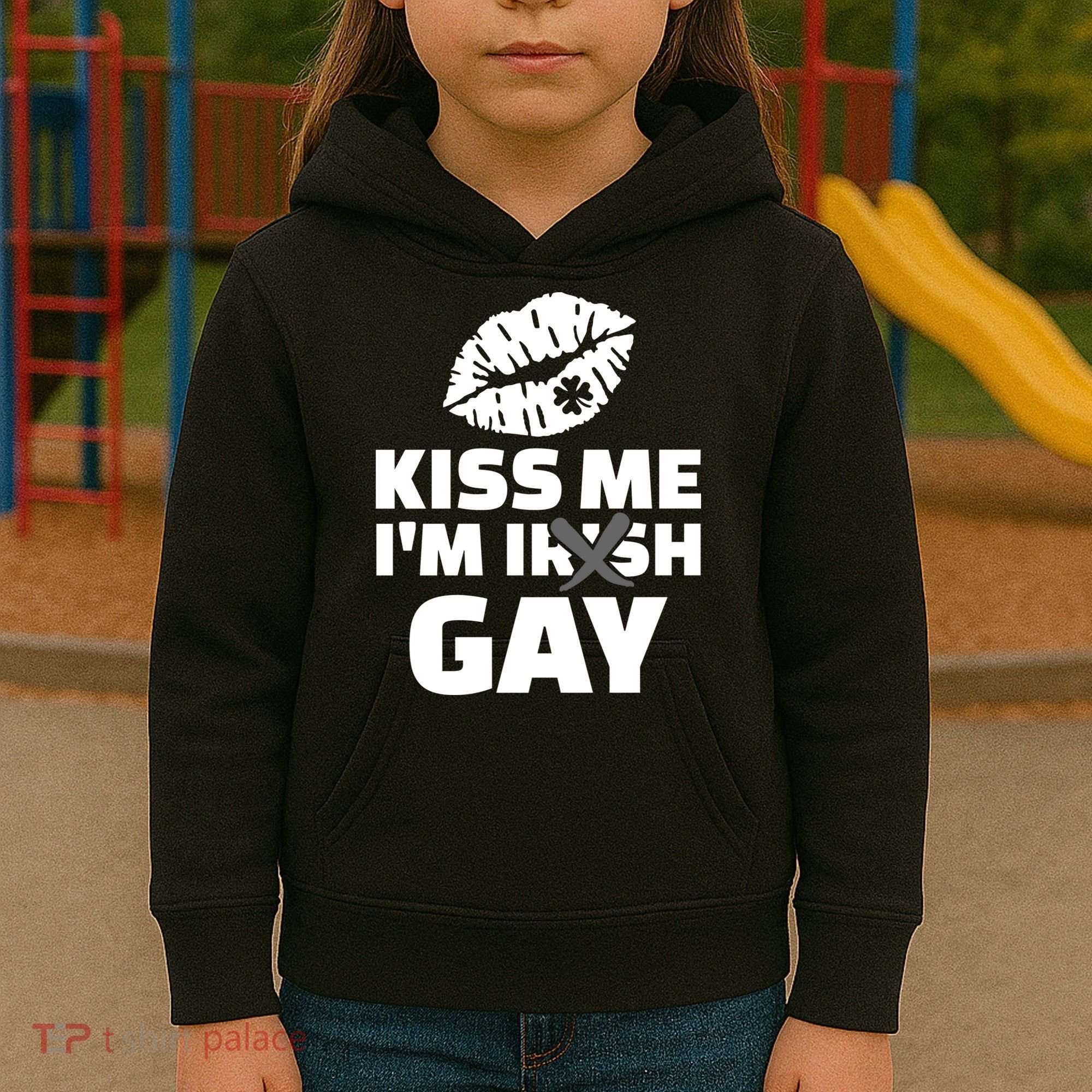 Kiss Me I'm Gay Irish Crossed Off Kids Hoodie