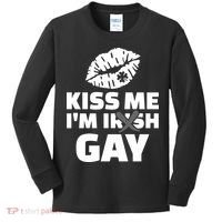 Kiss Me I'm Gay Irish Crossed Off Kids Long Sleeve Shirt thumb 0