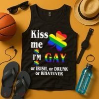 Kiss Me I'm Gay Or Irish Drunk Whatever Tank Top thumb 4