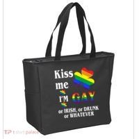 Kiss Me I'm Gay Or Irish Drunk Whatever Tote Bag thumb 2