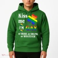 Kiss Me I'm Gay Or Irish Drunk Whatever Hoodie thumb 2