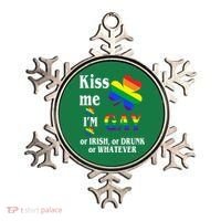 Kiss Me I'm Gay Or Irish Drunk Whatever Ornament thumb 0