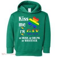 Kiss Me I'm Gay Or Irish Drunk Whatever Toddler Hoodie thumb 0