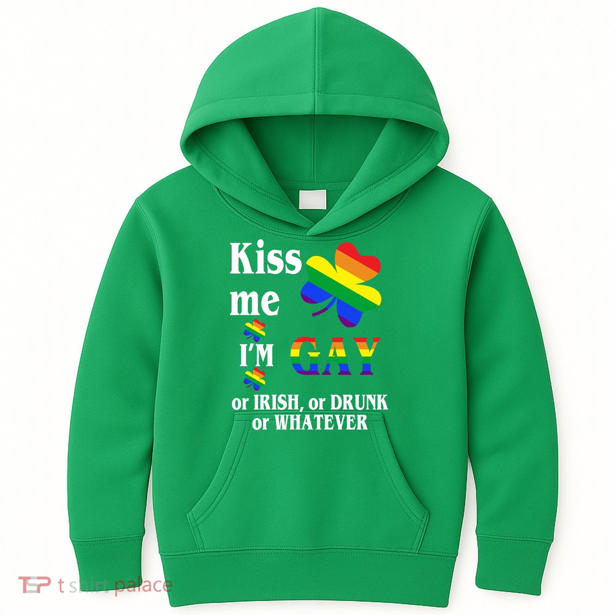 Kiss Me I'm Gay Or Irish Drunk Whatever Kids Hoodie