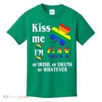 Kiss Me I'm Gay Or Irish Drunk Whatever Kids T-Shirt thumb 0