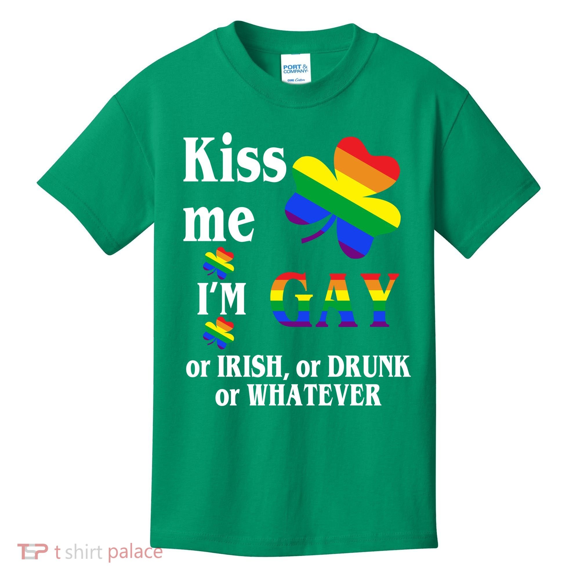 Kiss Me I'm Gay Or Irish Drunk Whatever Kids T-Shirt