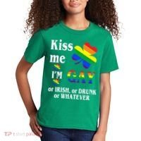 Kiss Me I'm Gay Or Irish Drunk Whatever Kids T-Shirt thumb 2