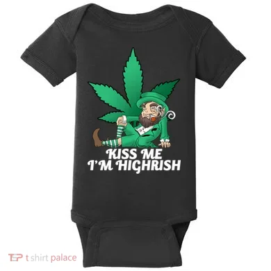 Kiss Me I'm Highrish Baby Bodysuit