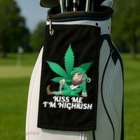 Kiss Me I'm Highrish Golf Towel thumb 2