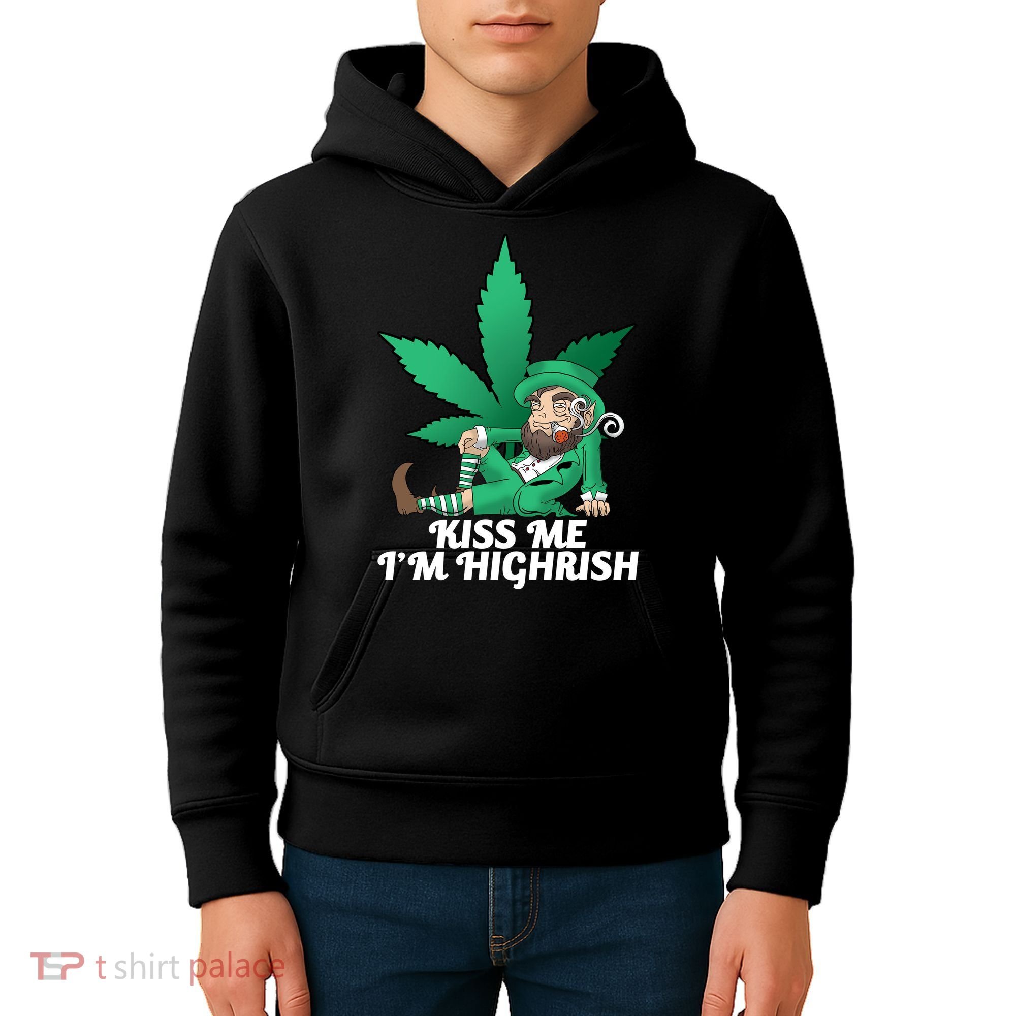 Kiss Me I'm Highrish Kids Hoodie