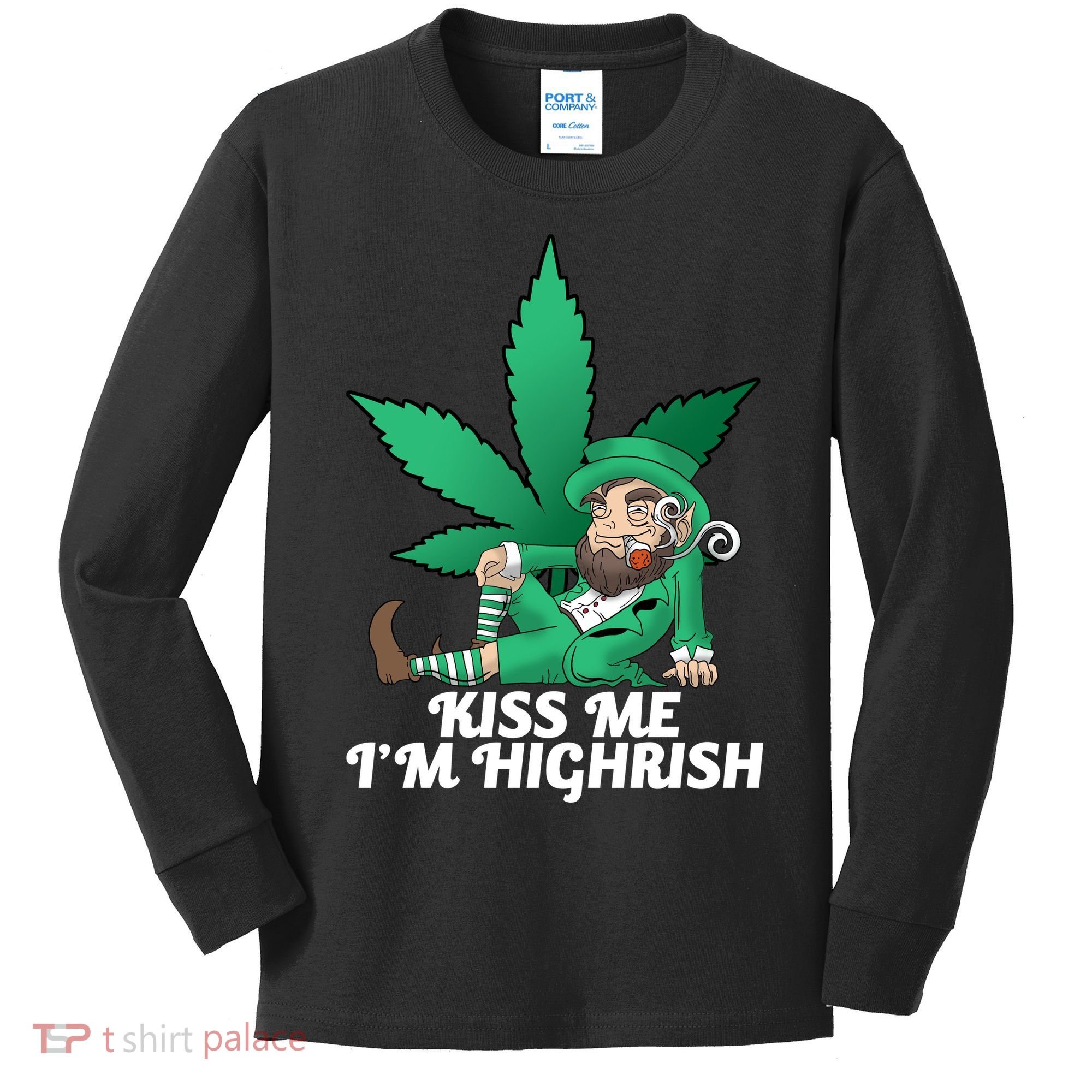 Kiss Me I'm Highrish Kids Long Sleeve Shirt
