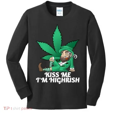 Kiss Me I'm Highrish Kids Long Sleeve Shirt