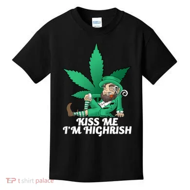 Kiss Me I'm Highrish Kids T-Shirt