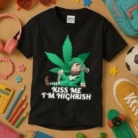 Kiss Me I'm Highrish Kids T-Shirt thumb 3