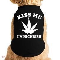 Kiss Me I'm Highrish Irish St. Patrick's Day Weed Doggie Tank thumb 0