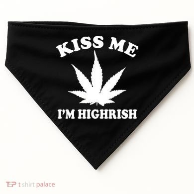 Kiss Me I'm Highrish Irish St. Patrick's Day Weed USA-Made Doggie Bandana