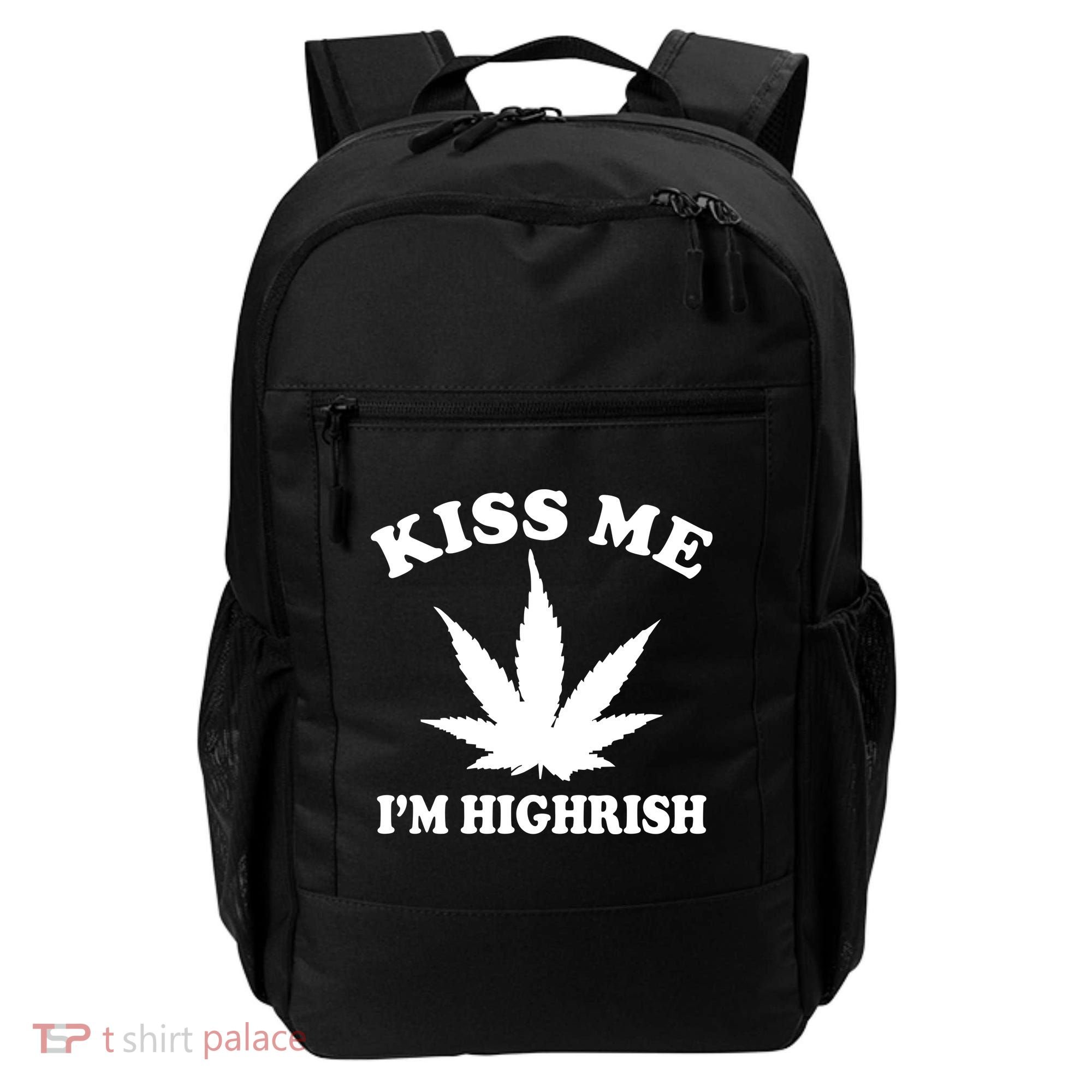 Kiss Me I'm Highrish Irish St. Patrick's Day Weed Backpack