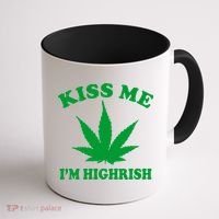 Kiss Me I'm Highrish Irish St. Patrick's Day Weed Coffee Mug thumb 1