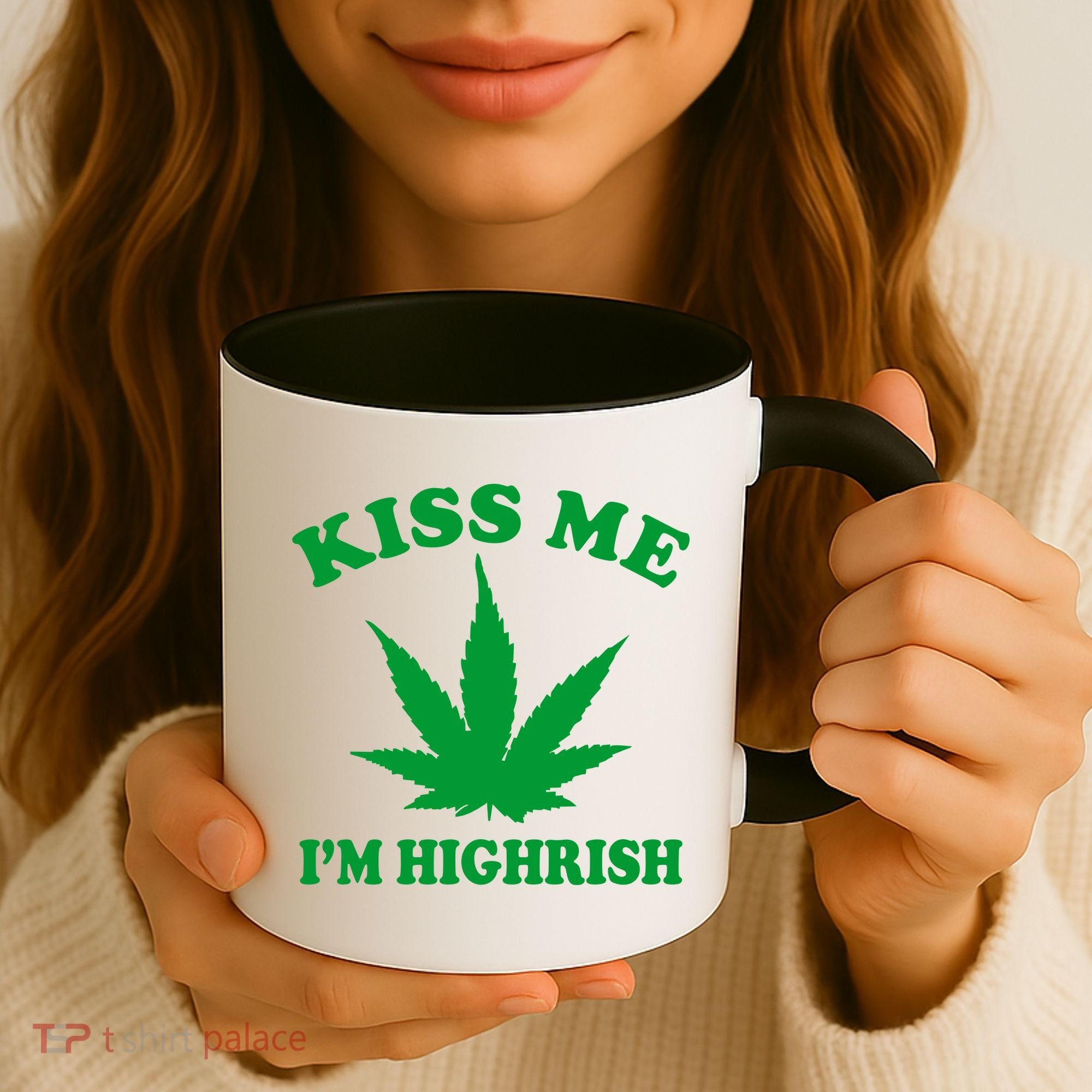 Kiss Me I'm Highrish Irish St. Patrick's Day Weed Coffee Mug