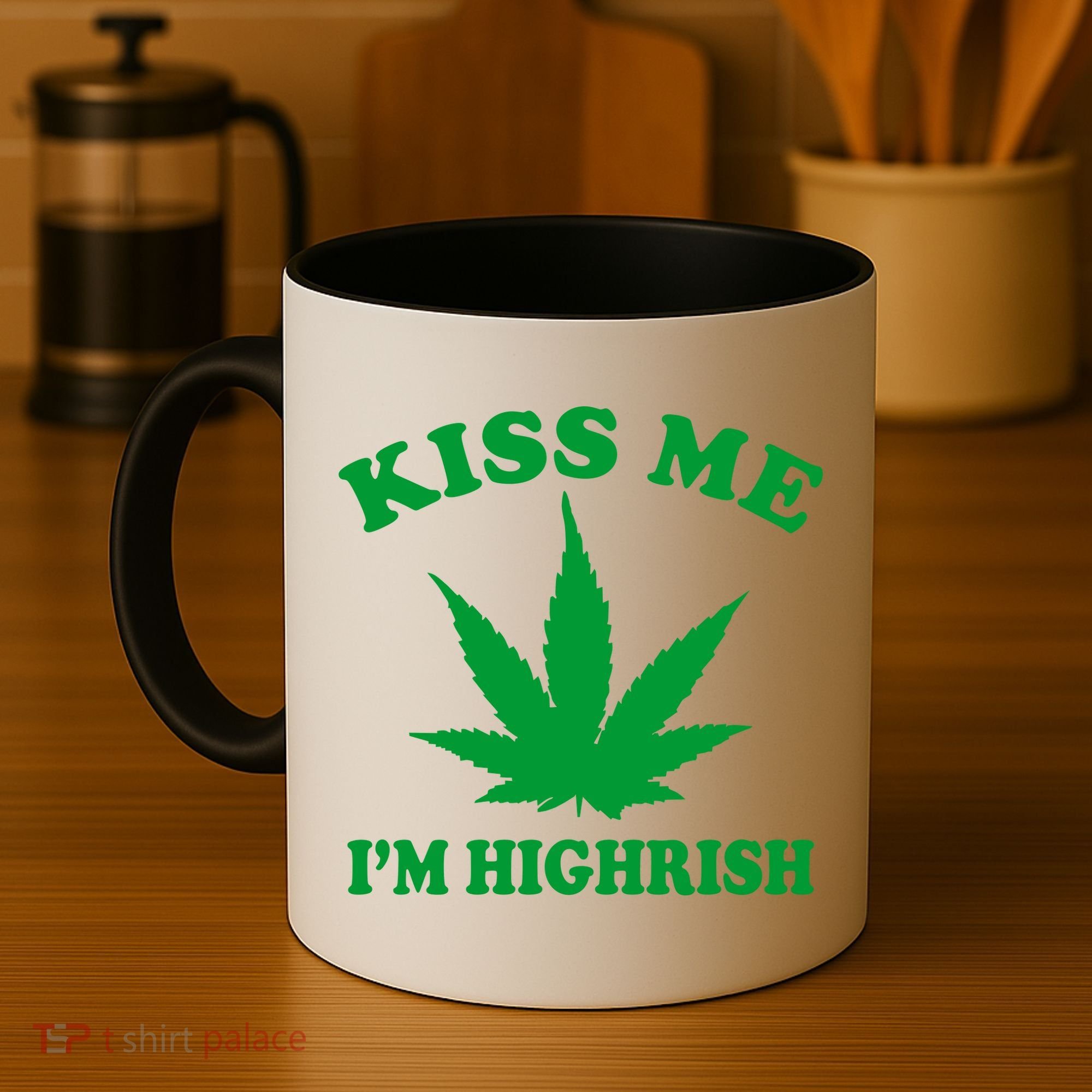 Kiss Me I'm Highrish Irish St. Patrick's Day Weed Coffee Mug
