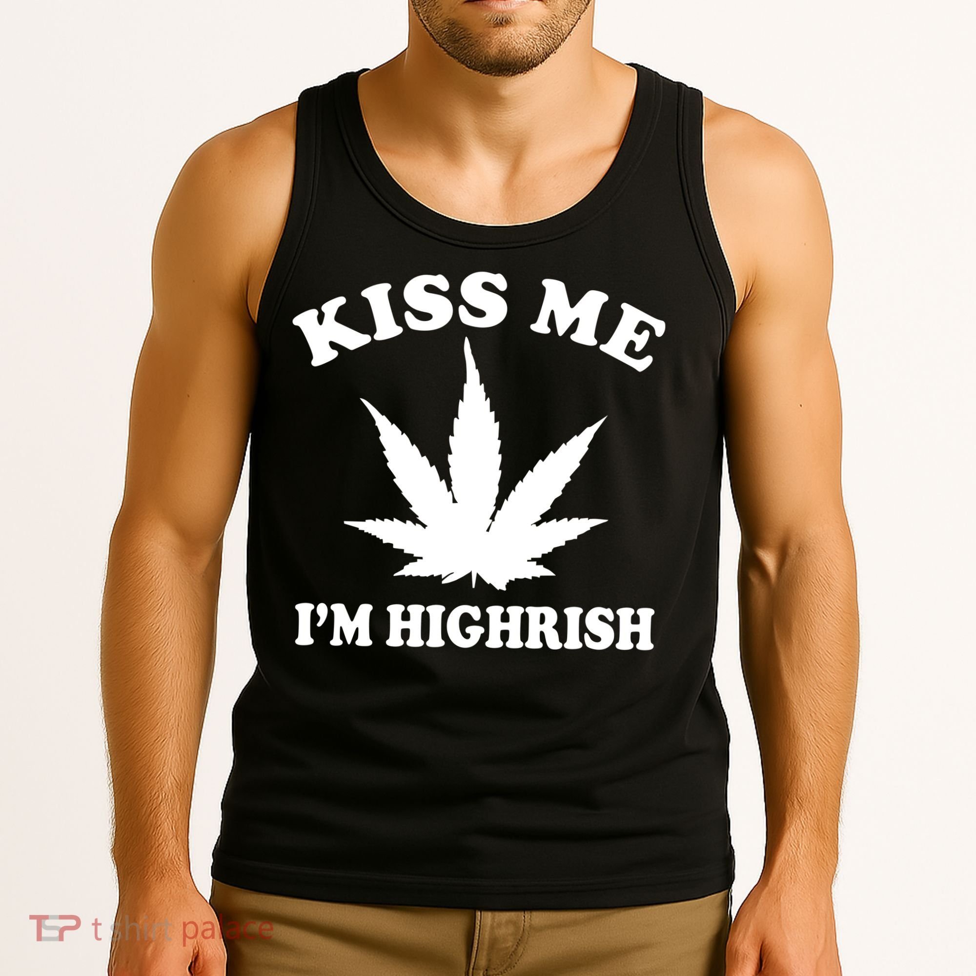 Kiss Me I'm Highrish Irish St. Patrick's Day Weed Tank Top