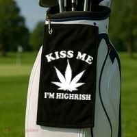 Kiss Me I'm Highrish Irish St. Patrick's Day Weed Golf Towel thumb 2