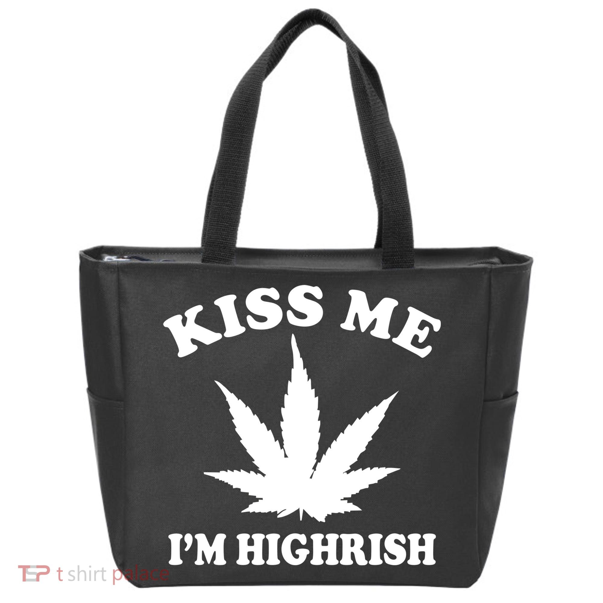 Kiss Me I'm Highrish Irish St. Patrick's Day Weed Tote Bag