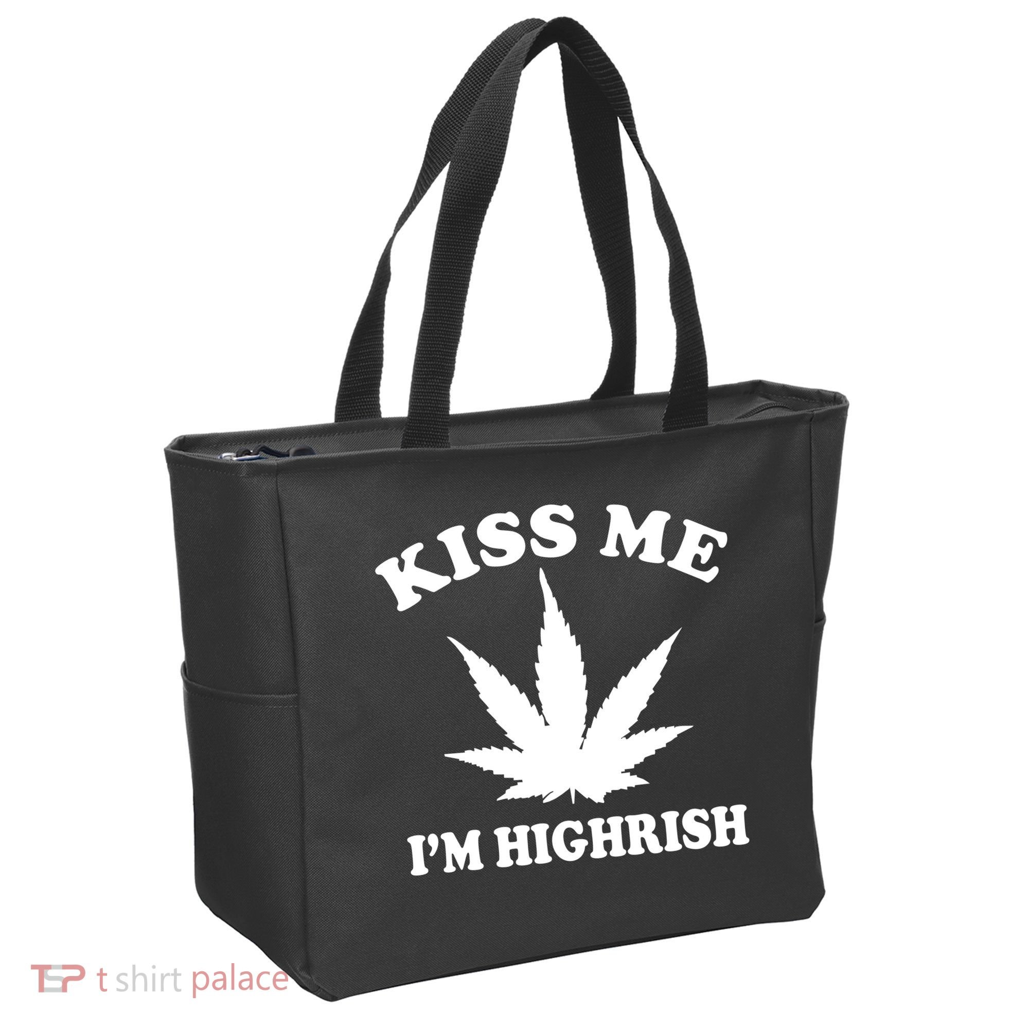 Kiss Me I'm Highrish Irish St. Patrick's Day Weed Tote Bag